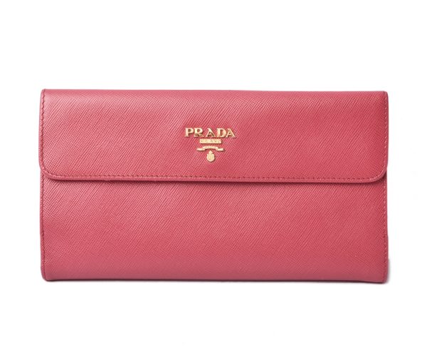 p 19 033 1 Prada Long Wallet Double Hook Peonia