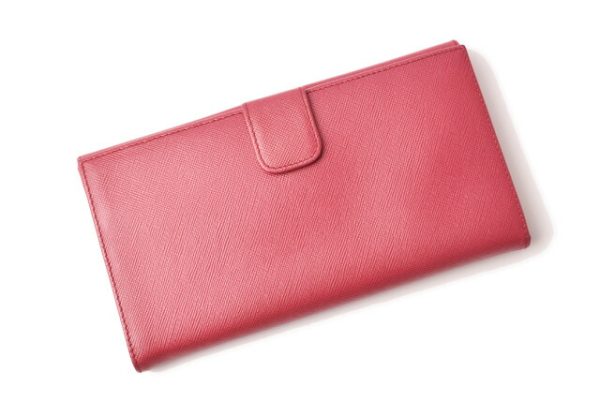 p 19 033 3 Prada Long Wallet Double Hook Saffiano Metal Peonia