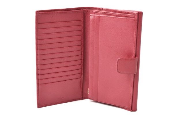 p 19 033 7 Prada Long Wallet Double Hook Peonia