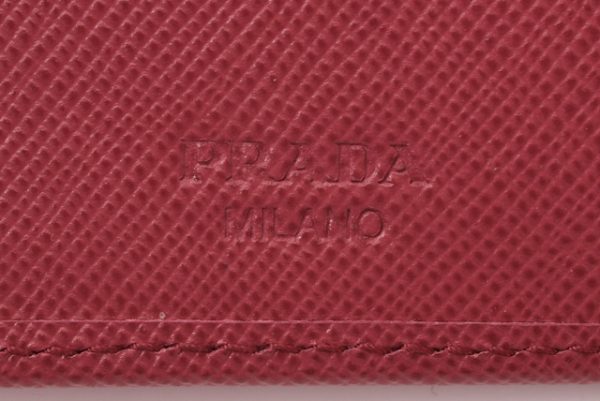 p 19 033 8 Prada Long Wallet Double Hook Saffiano Metal Peonia