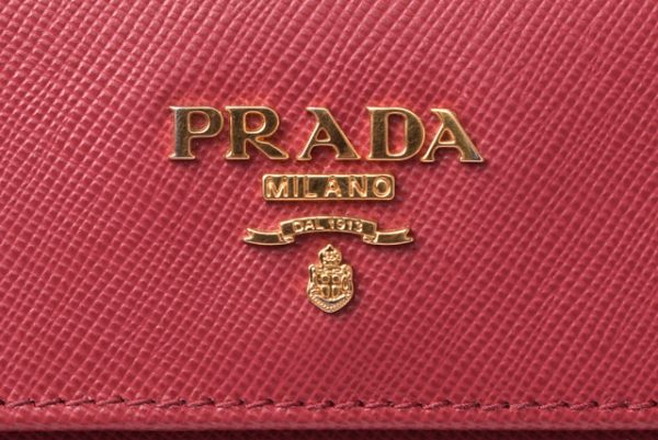 p 19 033 9 Prada Long Wallet Double Hook Saffiano Metal Peonia