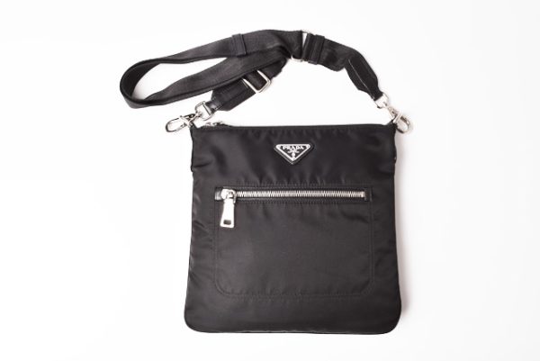 p 19 058 6 Prada 2 Way Shoulder Bag Tessuto Black