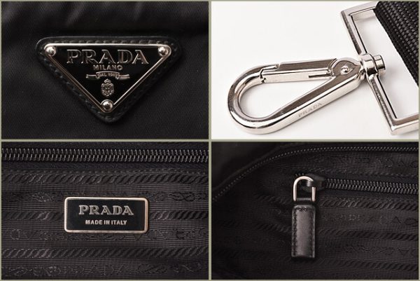 p 19 061 4 Prada 2Way Shoulder Bag Tote Bag Vela Nylon Nero