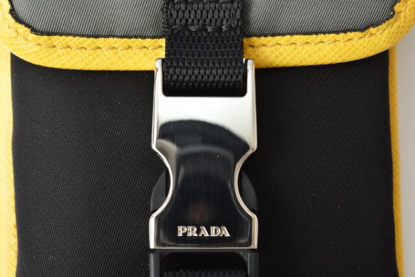 p 19 083 3 Prada Smartphone Case Multi Pouch Tessuto Nylon Black Yellow