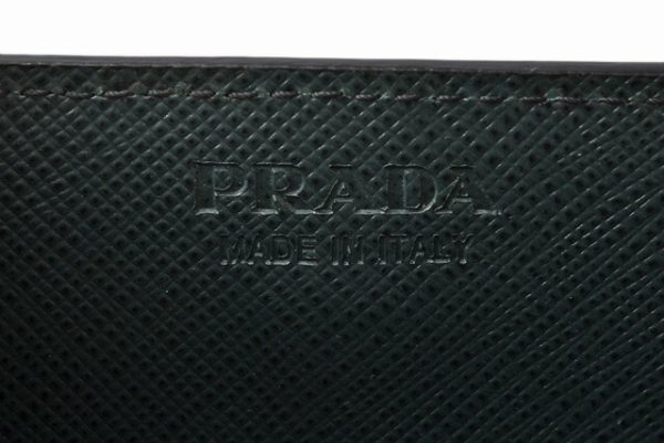 p 19 095 7 PRADA Coin Case Saffiano Stripe Black Blue