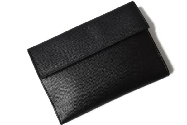 p 19 102 4 Prada Folding Wallet Saffiano Black