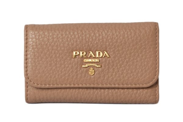 p 20 007 2 Prada Key Case Key Chain 6 Rows Vitello Grain Sesamo