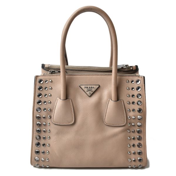 p 201005 33 1 Prada Two Way Handbag Greige Studded Leather