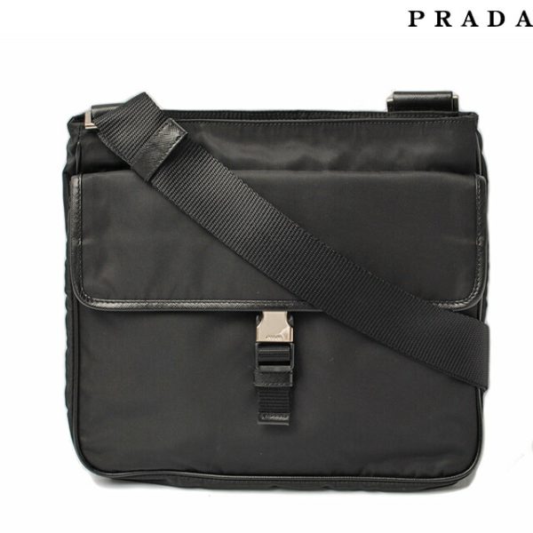 p 267 15 1 Prada Shoulder Bag Nylon Bag Black