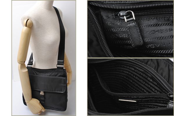 p 267 15 6 Prada Shoulder Bag Nylon Bag Black