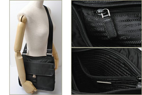 p 267 15 6 Prada Shoulder Bag Nylon Black