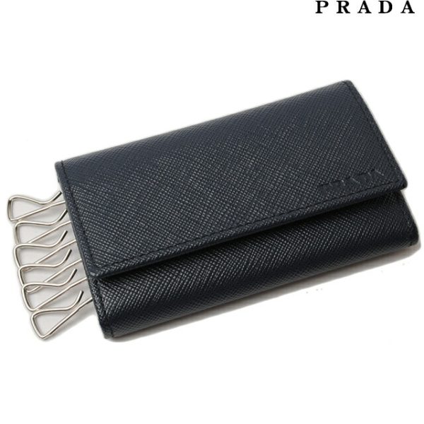 p 2pg222 15 1 Prada Key Case Saffiano Blue