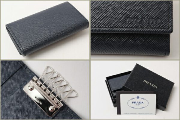 p 2pg222 15 2 Prada Key Case Saffiano Blue