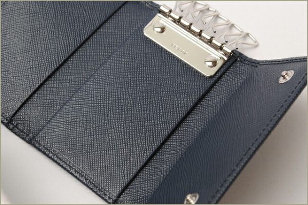 p 2pg222 15 3 Prada Key Case Saffiano Blue