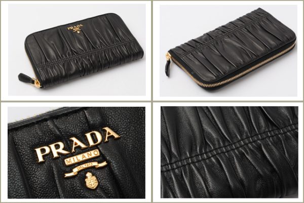 p 466 2 Prada Long Wallet Nappa Gaufre Bag Black