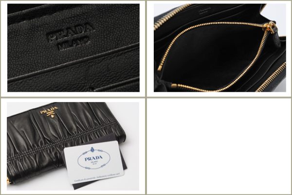 p 466 3 Prada Long Wallet Nappa Gaufre Bag Black