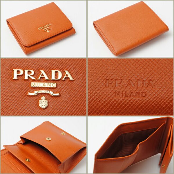 p 506 2 Prada 3 FWallet Saffiano Metal Bag Orange