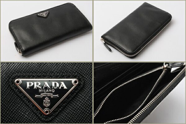 p 516 2 Prada Long Wallet Saffiano Oro Bag Black