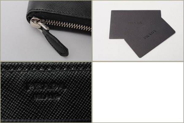 p 516 3 PRADA Long Wallet Saffiano Oro Black