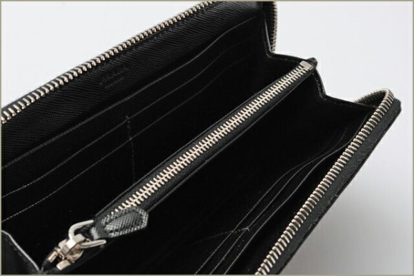 p 516 4 Prada Long Wallet Saffiano Oro Bag Black