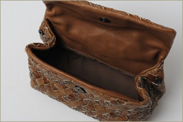 p bv 04165 3 Bottega Veneta Pouch Nappa Python Brown