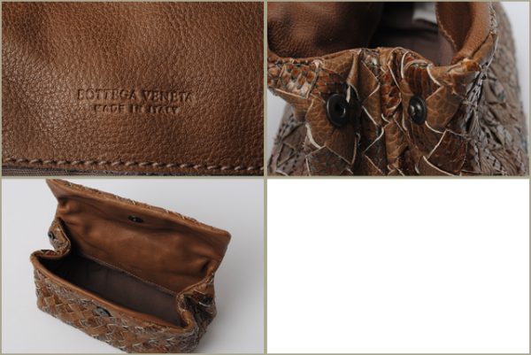 p bv 04165 4 Bottega Veneta Pouch Nappa Python Brown