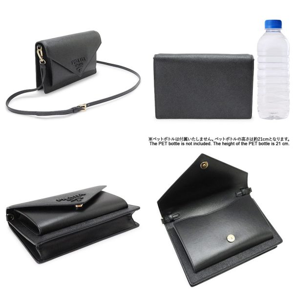 pr1bp020 2 Prada Mini Bag Nylon Saffiano Black