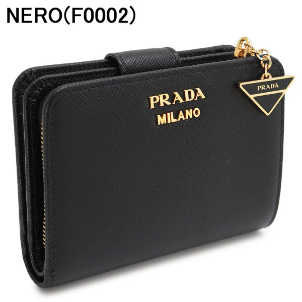 pr1ml018 1 PRADA Folding Wallet Saffiano Triangle Leather