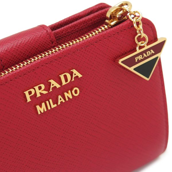 pr1ml018 10 PRADA Folding Wallet Saffiano Triangle Leather