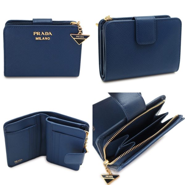 pr1ml018 12 PRADA Folding Wallet Saffiano Triangle Leather