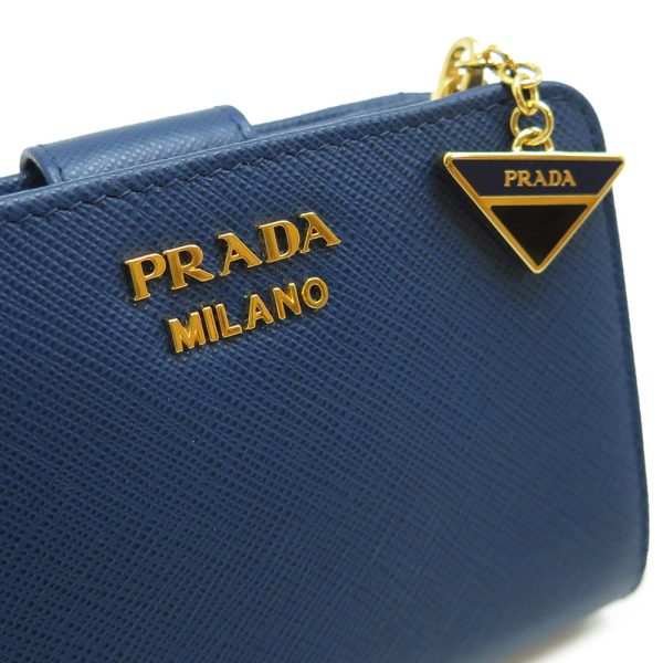 pr1ml018 13 PRADA Folding Wallet Saffiano Triangle Leather