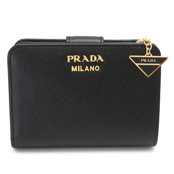 pr1ml018 2 PRADA Folding Wallet Saffiano Triangle Leather