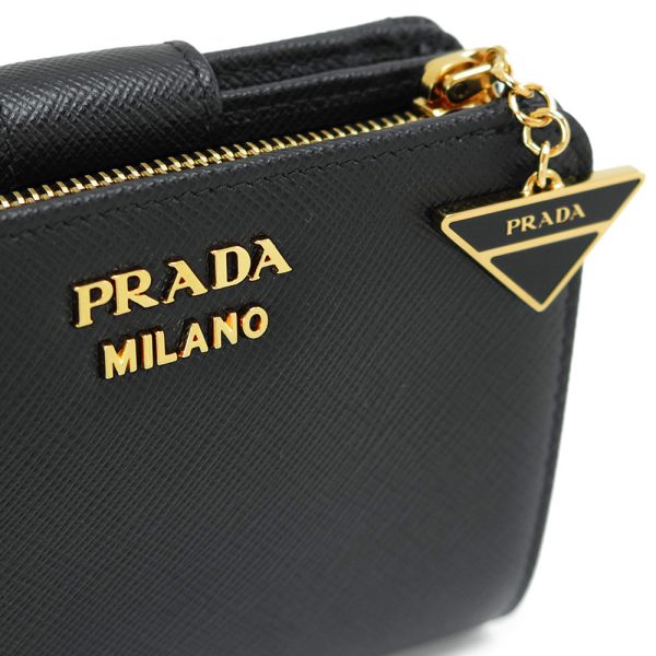 pr1ml018 7 PRADA Folding Wallet Saffiano Triangle Leather