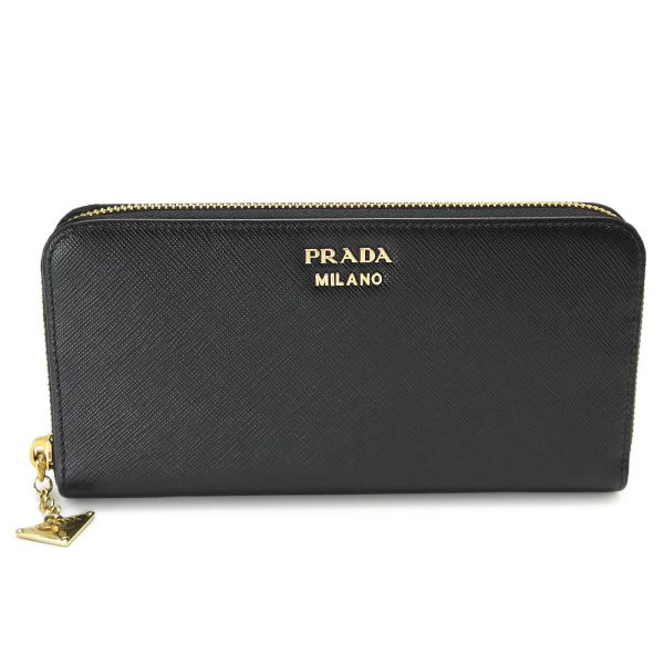 pr1ml5062dk3 1 Prada Long Wallet Saffiano Black