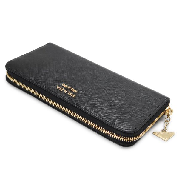 pr1ml5062dk3 3 Prada Long Wallet Saffiano Black