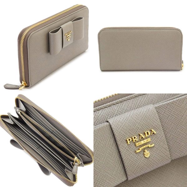 pr1ml506ztm 4 Prada Long Wallet Saffiano Fiocco Ribbon