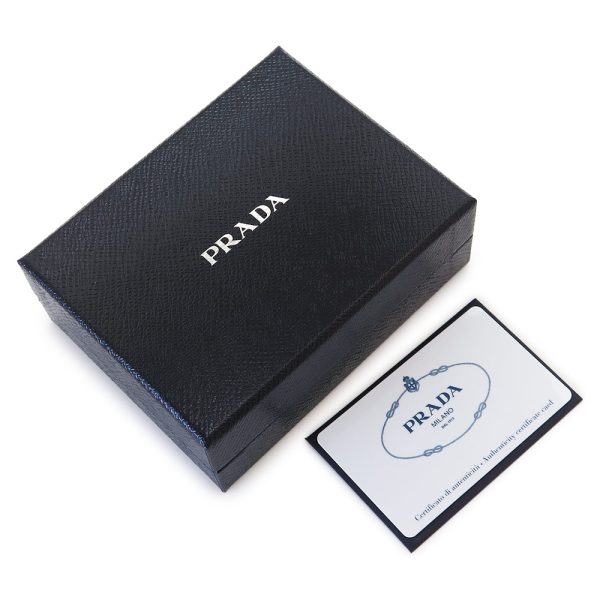 prada cwallet box PRADA Folding Wallet Saffiano Triangle Leather