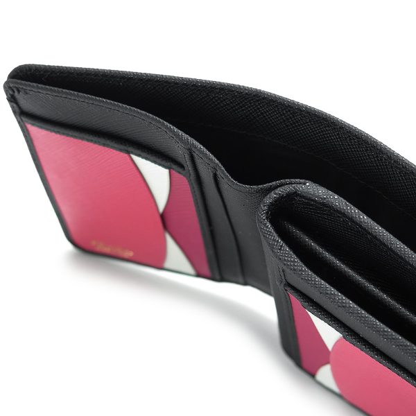 prada1ml018 4 Prada Wallet Saffiano Multicolor Black Pink