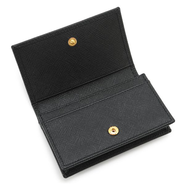 pradacardcase 3 Prada Card Case Saffiano Black Triangle Logo