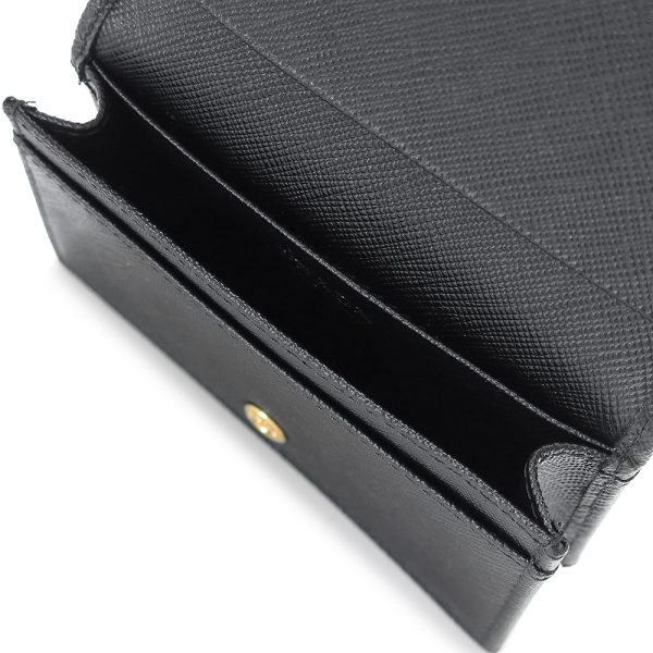 pradacardcase 4 Prada Card Case Saffiano Black Triangle Logo