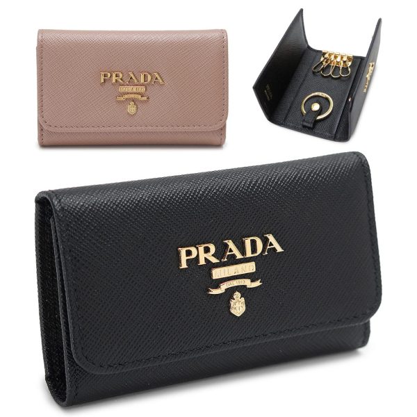 pradakeycase Prada key case 4 row key hook key ring Saffiano