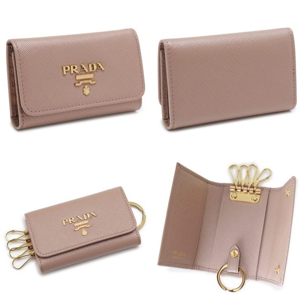 pradakeycase 10 Prada key case 4 row key hook key ring Saffiano