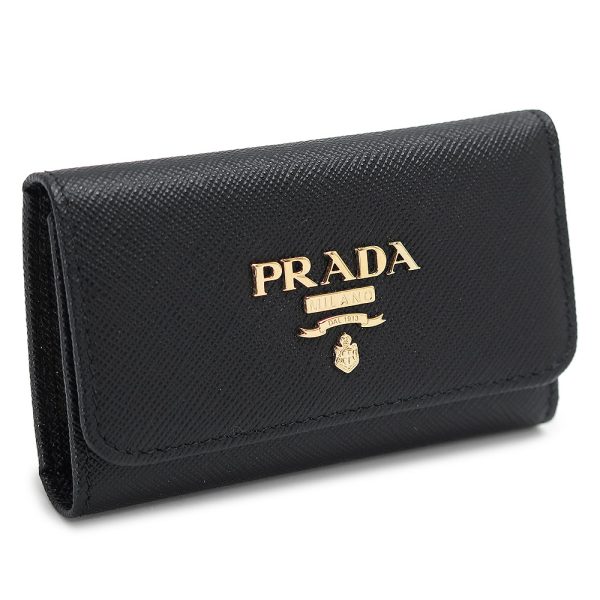 pradakeycase 2 Prada key case 4 row key hook key ring Saffiano