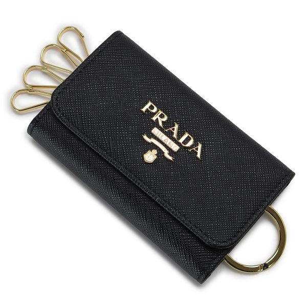 pradakeycase 4 Prada key case 4 row key hook key ring Saffiano