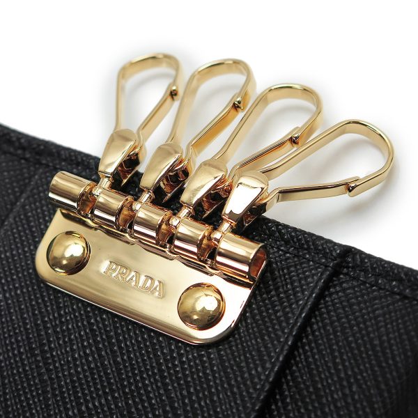 pradakeycase 7 Prada key case 4 row key hook key ring Saffiano