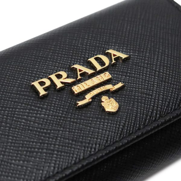 pradakeycase 8 Prada key case 4 row key hook key ring Saffiano