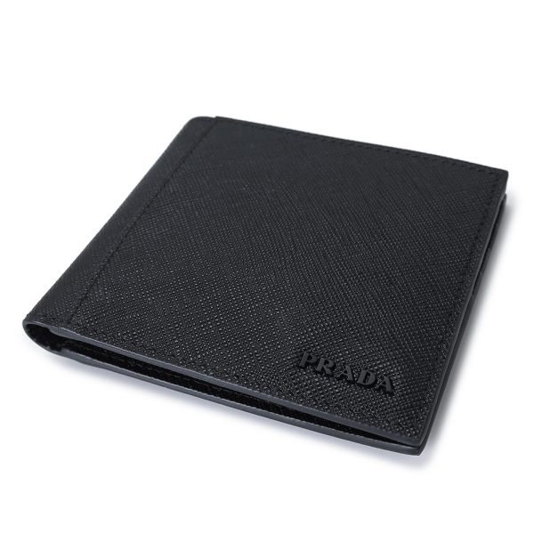 pradamenswallet 2 PRADA Folding Wallet No Coin Saffiano Black