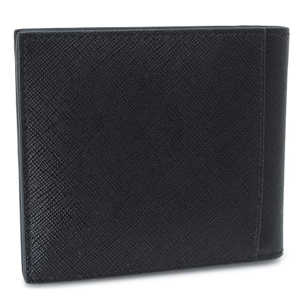 pradamenswallet 3 PRADA Folding Wallet No Coin Saffiano Black