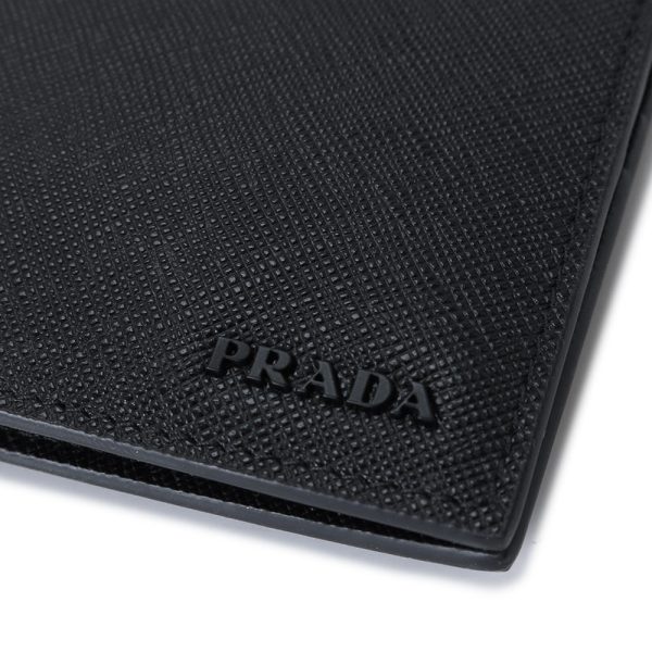 pradamenswallet 6 PRADA Folding Wallet No Coin Saffiano Black