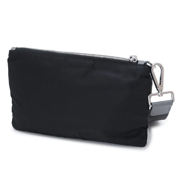 pradapouch 2 PRADA Clutch Bag Shoulder Bag Pouch Nylon Saffiano Black